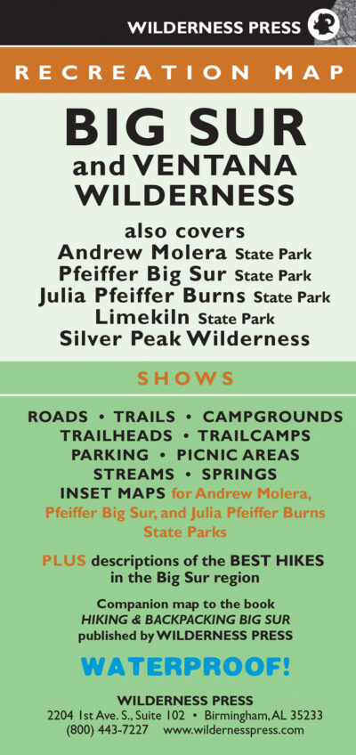 Big Sur and Ventana Wilderness Map, 3rd edition